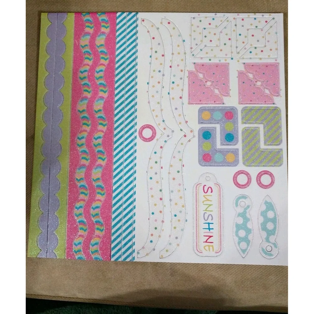 3 Birds- Sticky Sparkly Letters & Shapes Scrapbook - 8 large sheets